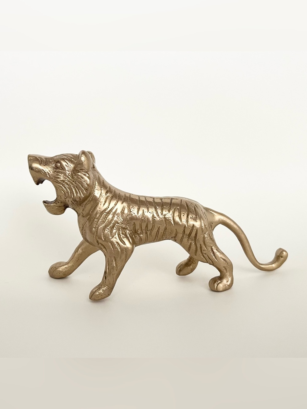 CB2 Imani Tiger Brass Bottle Opener Figurine Sculpture for Bar Made in India